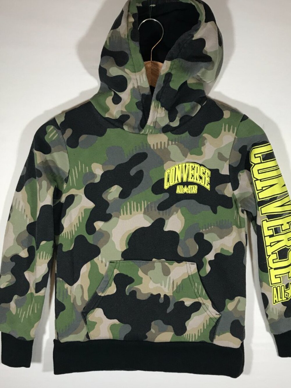 Converse Kid's Small 8-10 Camouflage Long Sleeve Hoodie Sweatshirt